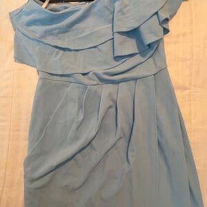 Grace Karin Blue Asymmetrical One Shoulder Dress